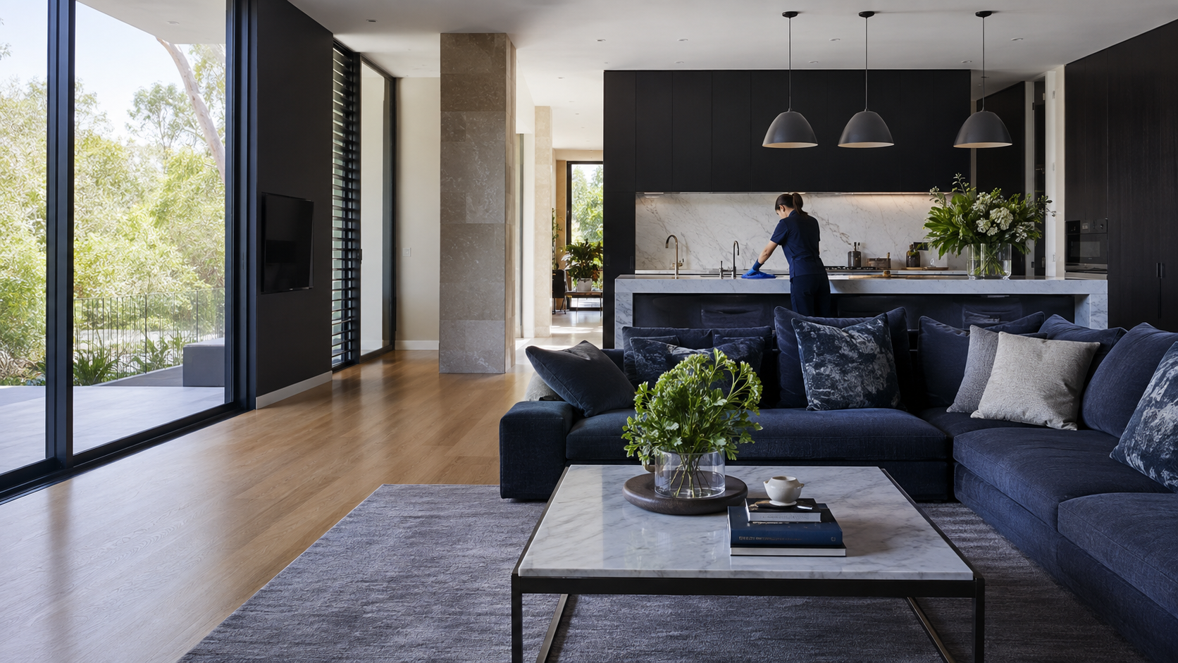 Professionally cleaned modern home interior